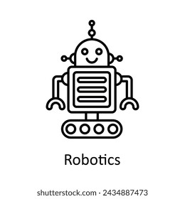 Ilustración de diseño de icono de contorno vectorial de robótica. Símbolo de unidades de fabricación sobre fondo blanco EPS 10 Archivo