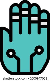 robotics with white background. robotics is a symbol of artificial intelligence.colour line  icon.