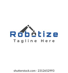 Robotize Logotype, A wordmark created from a stylized typography of the word Robotize with the addition of a minimal element to the letter O and I.