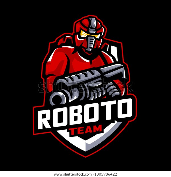 Roboto Team Mascot Esport Logo All Stock Vector (Royalty Free ...