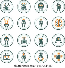 Robots color vector icons for user interface design