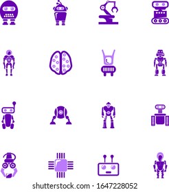 Robots color vector icons for user interface design