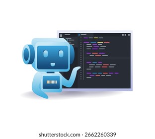 Conceito de ilustração de sistemas de aplicação de design de robôs