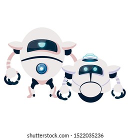 Robots design, Robotic tecnology futuristic toy machine cyborg science and android theme Vector illustration