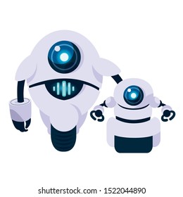 Robots design, Robotic tecnology futuristic toy machine cyborg science and android theme Vector illustration