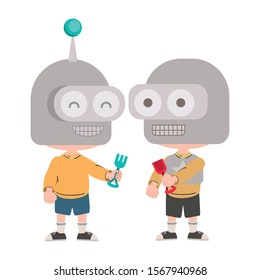 Robots design, Toy childhood play fun kid game gift and object theme Vector illustration