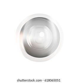 The robot's eye with highlights. Glowing circles, fiery glass eyes