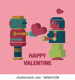 robots happy valentine