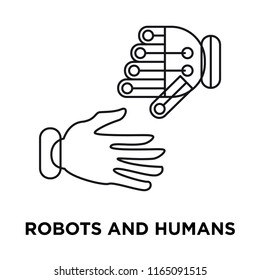 Robots and humans icon vector isolated on white background, Robots and humans transparent sign