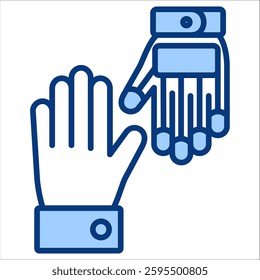 Robots And Humans Simple Icon Vector Illustration Concept