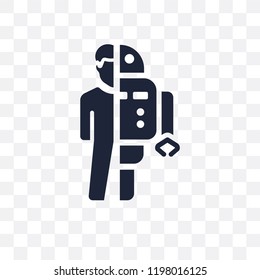 Robots and humans transparent icon. Robots and humans symbol design from Artificial Intellegence collection.