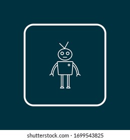 Símbolo de línea de icono Robots. Elemento de chatbot aislado de primera calidad en estilo moderno.