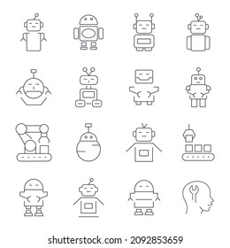 Robots  icons set.Robots pack symbol vector elements for infographic web