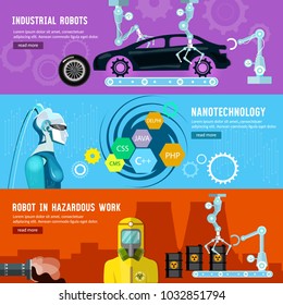 Robots in the industry. Creation and programming robots, nanotechnology. Artificial intelligence, microchips, people and computers 