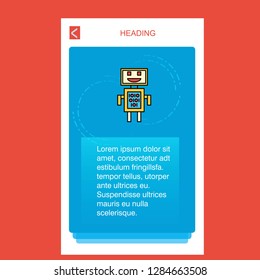 Robots mobile vertical banner design design. Vector
