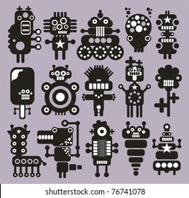 Robots, monsters, aliens collection #10. Vector illustration.