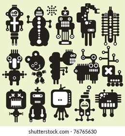 Robots, monsters, aliens collection #11. Vector illustration.