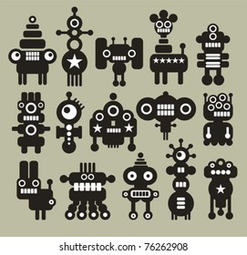 Robots Monsters Aliens Collection 6 Vector Stock Vector (Royalty Free ...