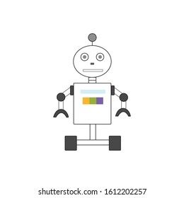 Robots on a white background Bots chat customer support service. Vector illustration icon for web design.