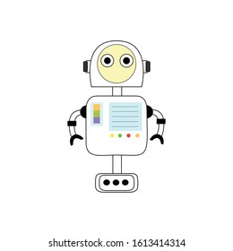 Robots on a white background Bots chat customer support service. Vector illustration icon for web design.
