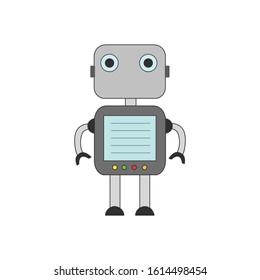 Robots on a white background Bots chat customer support service. Vector illustration icon for web design.