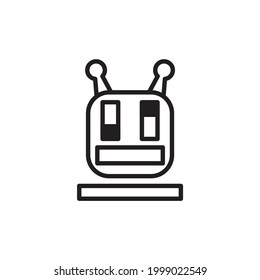 Robots outline vector icon. Thin line black robots icon, flat vector simple element illustration from editable artificial intelligence concept isolated on white background