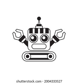 Robots outline vector icon. Thin line black robots icon, flat vector simple element illustration from editable artificial intelligence concept isolated on white background