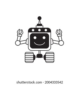 Robots outline vector icon. Thin line black robots icon, flat vector simple element illustration from editable artificial intelligence concept isolated on white background