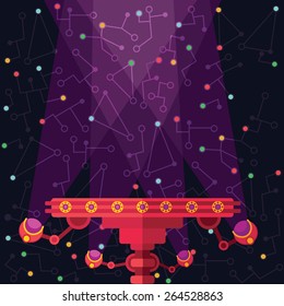 Robots planet. This vector illustration made on space theme in flat style.  