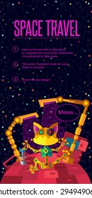 Robots planet. This vector illustration made on space theme in flat style.  
