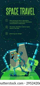 Robots planet. This vector illustration made on space theme in flat style.  