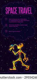 Robots planet. This vector illustration made on space theme in flat style.  