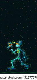 Robots planet. This vector illustration made on space theme in flat style.  