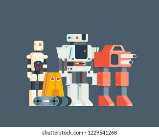 Robots. Robot vector. Set of robots. Modern robot. Flat design vector. Vector. Isolate