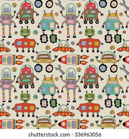 Robots seamless pattern