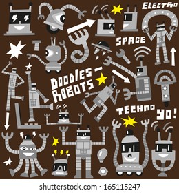 Robots - set vector icons