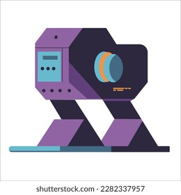 Robots and Technology vector illustration set. Artificial intelligence and sci fi futuristic machines. Space travel and industrial. Isolated on white background, flat design style clip art