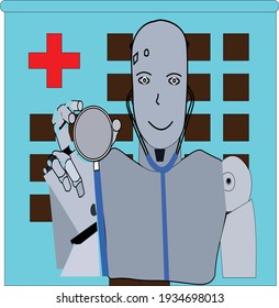 ROBOTS ARE USED IN HOSPITAL  FOR OPERATION, EXAMING PATIENTS AND ACT AS DOCTORS AND NURSES WITH IOT