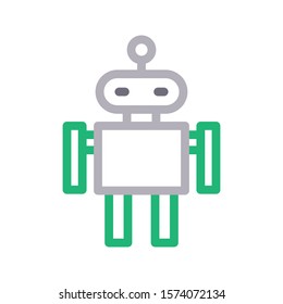 robots vector color line icon 
