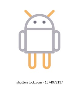 robots vector color line icon 