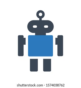 robots vector glyph color icon 