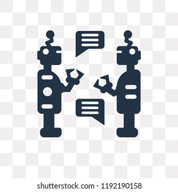 Robots vector icon isolated on transparent background, Robots transparency concept can be used web and mobile