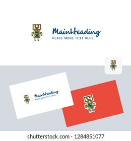 Robots vector logotype with business card template. Elegant corporate identity. - Vector