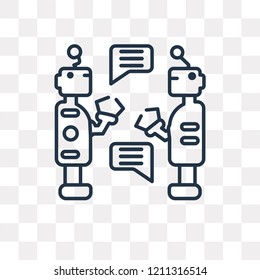 Robots vector outline icon isolated on transparent background, high quality linear Robots transparency concept can be used web and mobile