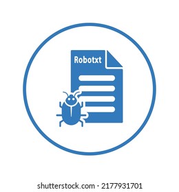 Robotxt icon. Blue color design.