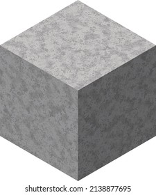 Robust gray concrete cube mass