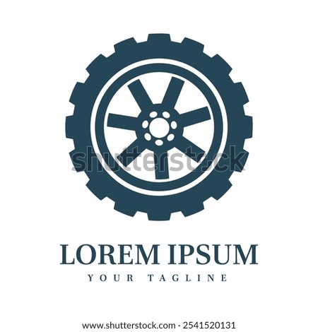 Robust Mechanical Wheel Design Ideal for Automotive, Engineering, Manufacturing, and Machinery Brand Identity