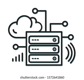 Robust Network  Server Solution - Icon as EPS 10 File