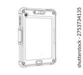 Robust rugged tablet device with protective bumper case featuring reinforced corners and durable design for industrial use in tough environments