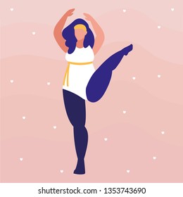 Robust woman dancing ballet
